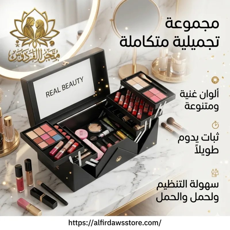 طقم مكياج اسود كامل ريل بيوتي