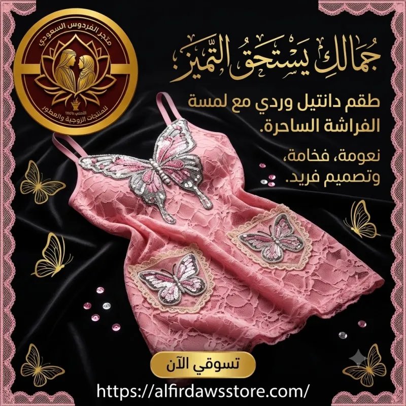 لانجري تركي وردي فاخر ـ ملابس داخلية | الفردوس