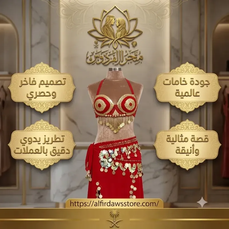 ✨ تألقي كالنجمات.. مع طقم "متجر الفردوس" الفاخر للرقص الشرقي | متجر الفردوس
