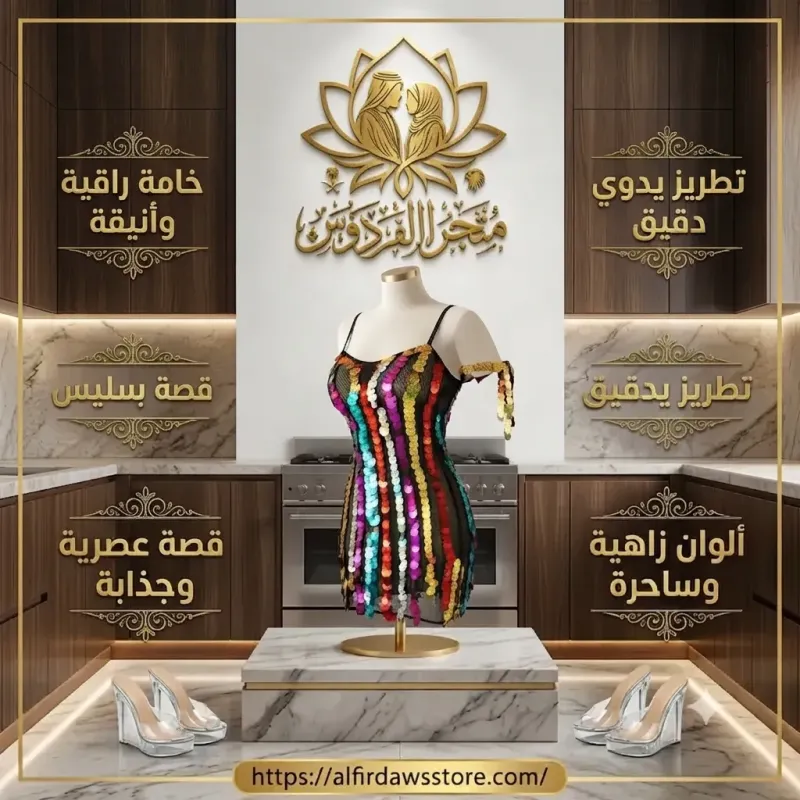 ✨ تألقي ببريق لا يُقاوم مع فستان "متجر الفردوس" العصرية | متجر الفردوس